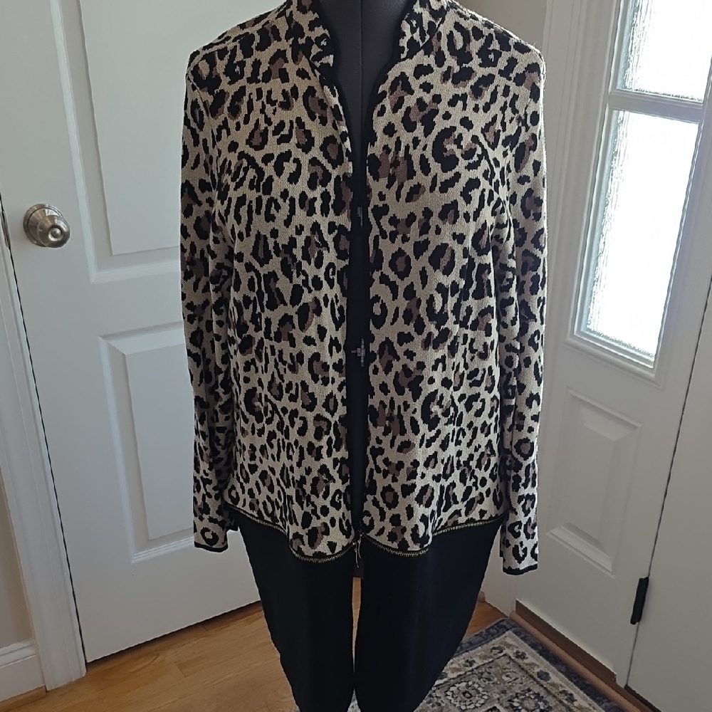 Chicos Leopard Print Women's Cardigan